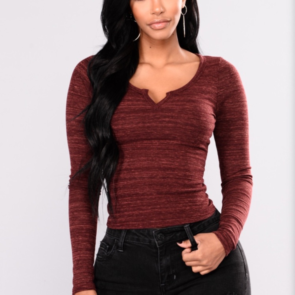 Red/brown long sleeve top